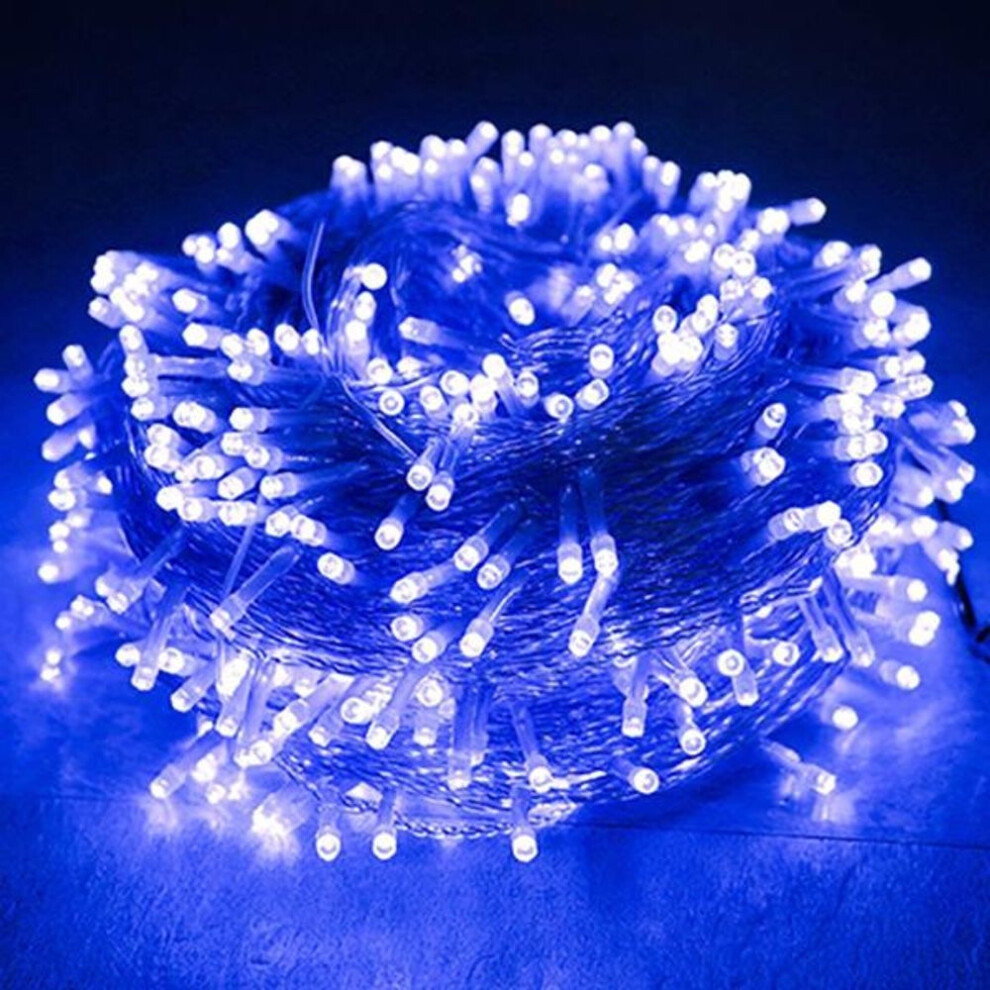 (blue, 50M 500LED-EU Plug) Christmas Lights 10M 20M 30M 50M Decorative Led String Fairy Light 8 Modes Garland Lights For Wedding Party Holiday Lights 220V 110V