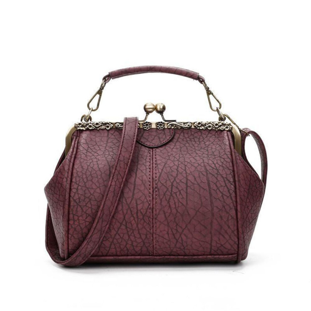 (wine red, 23*12*20cm) Yogodlns Casual Vintage Sequins Tote Small Shell Handbag