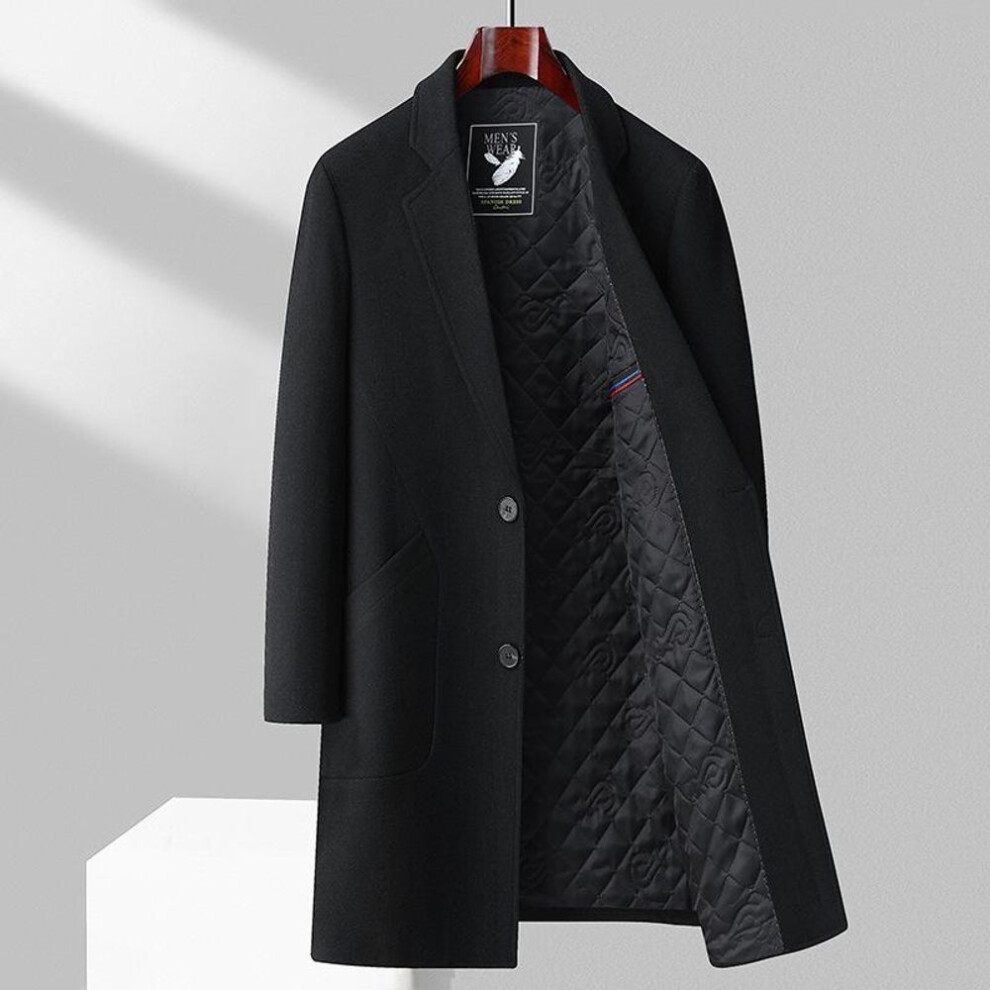 (black, 3XL) Men&apos;s Red Spring Winter Wool Woollen Long Trench Coat Windbreaker Jacket For Men Overcoat Down Coat Korean Autumn Clothes 2023