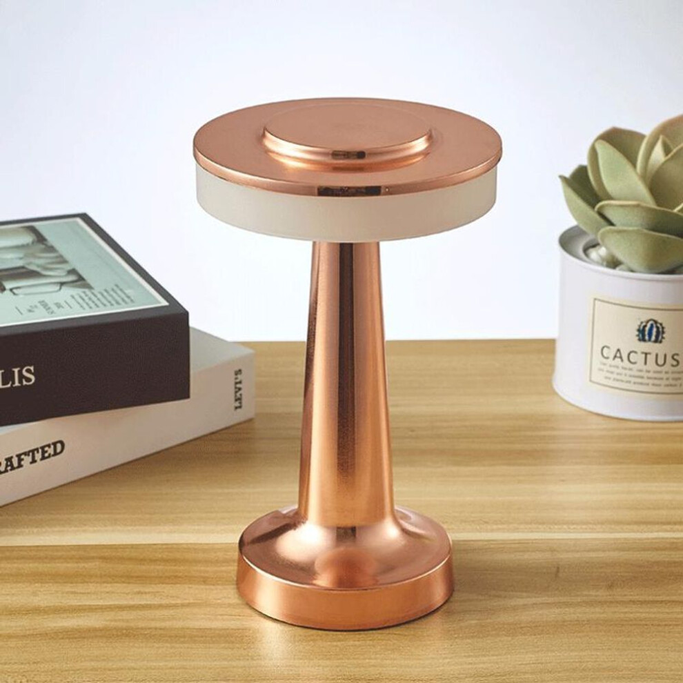 (Bronze-3 Color Dimmable) Touch Led Charging Table Lamp Creative Dining Hotel Bar Coffee Table Lamp Outdoor Night Light Living Room Decorative Desk Lamp