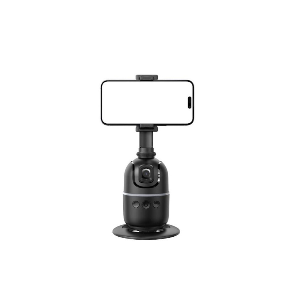 (black) Smart 360 Auto Face Tracking Gimbal Desktop Selfie Stabilizer Robot Cameraman with Adjustable Lens Stable Base Phone Holder for Smartphone Vlog Live