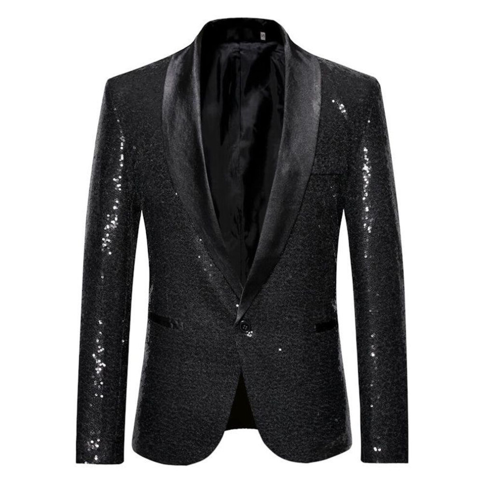 (black, XL) Men&apos;s Clothing Stylish Formal Suit Men Suit Business Office Wedding Suit Jacket Blazers