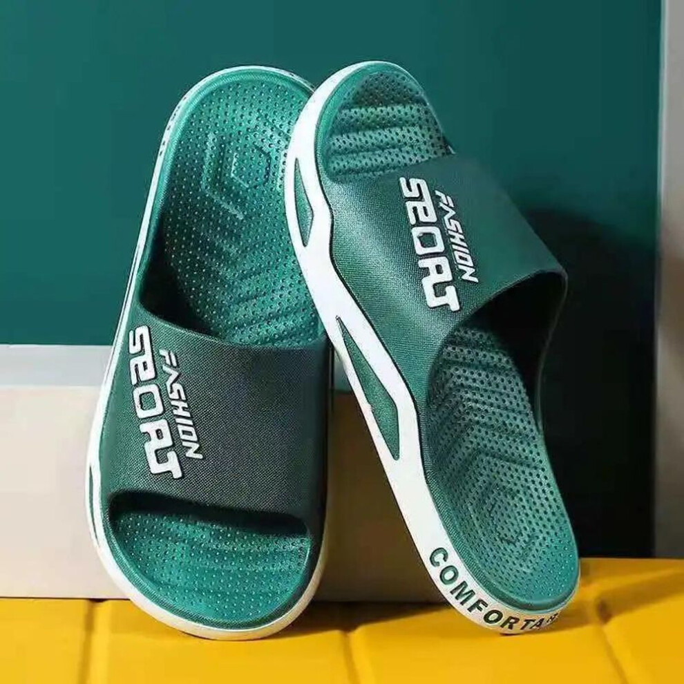 (green, 40/41) Summer Slippers Indoor Bath Light Platform Non-slip Home Flip Flops Beach Sandals Men and Women&apos;s Shoes Plus Size