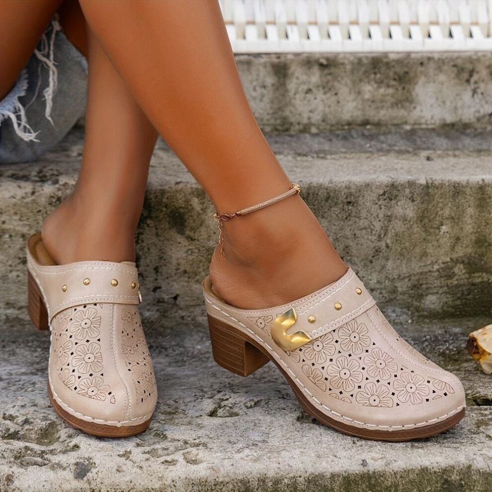 (pink, 43) Stylish Closed Toe Mules with Soft Sole & Slip-On Design - Comfortable Walking Shoes