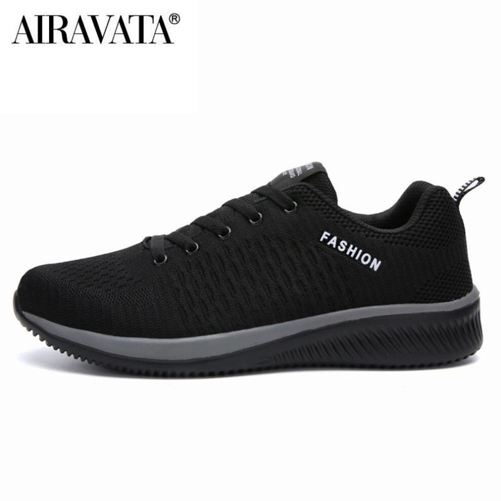 (grey,black, 41) Men Women Knit Sneakers Ultra Lightweight Breathable Athletic Running Walking Gym Shoes
