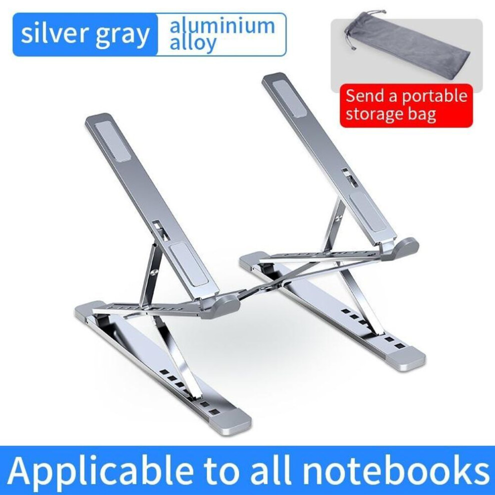 (silver) Adjustable Laptop Stand Aluminum for  Tablet Notebook Stand Table Cooling Pad Foldable Laptop Holder