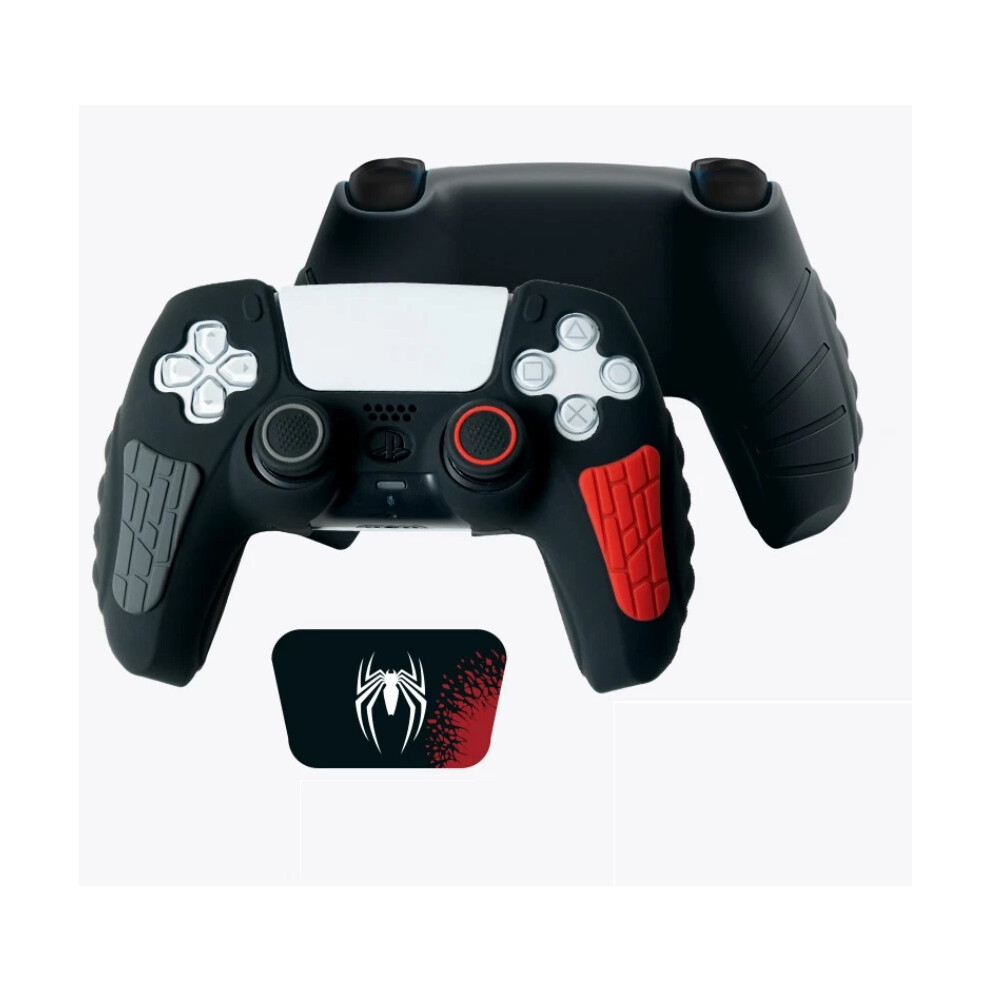 (Spider ) For Ps5 Controller Skin Anti-Slip Silicone Protective Case & Thumb Grips Hot Black 6963793628346