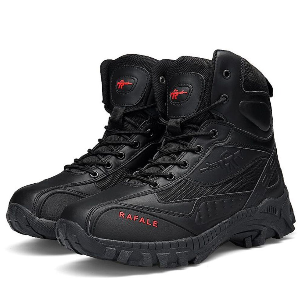 (black, 41) Men's Military Boots Combat Boots Large Size 39-48