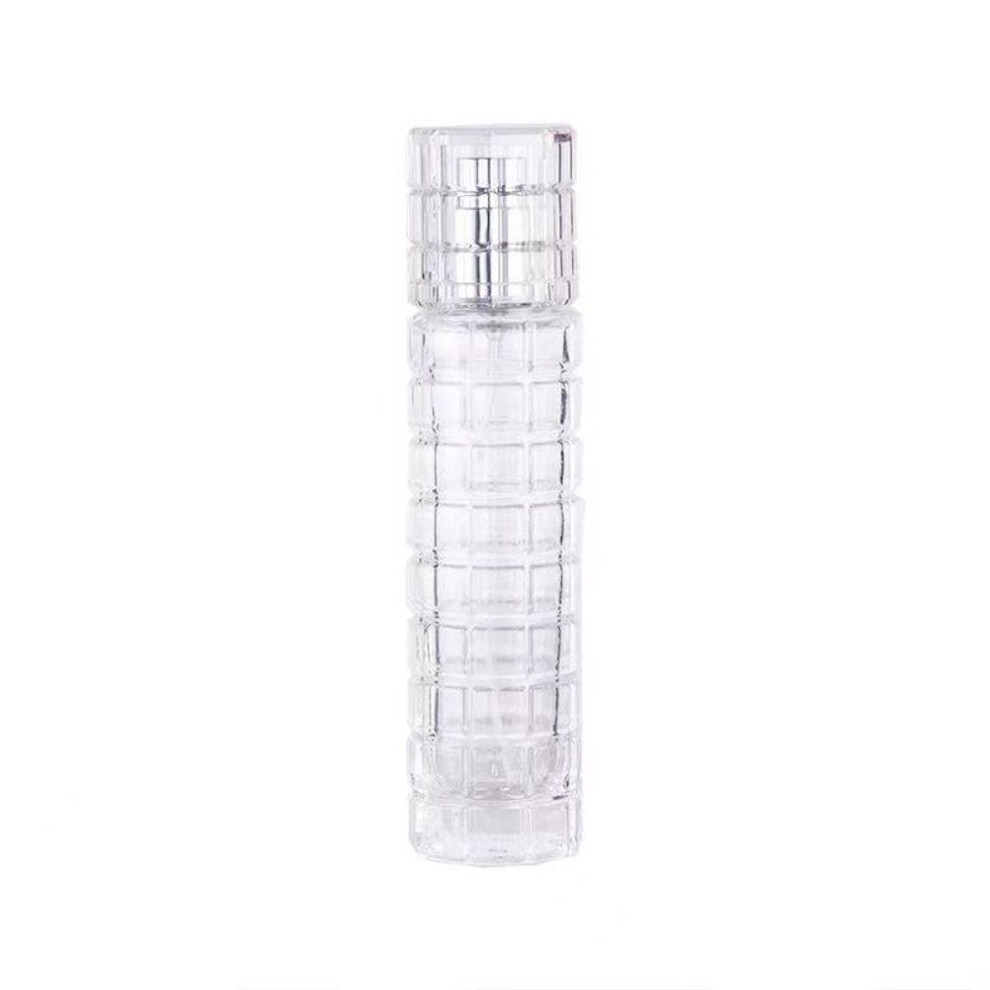 (Silver) 30ML Perfume Bottle Portable Large Capacity Container Pressing Glass Empty Bottle Premium Spray Refillable Bottle