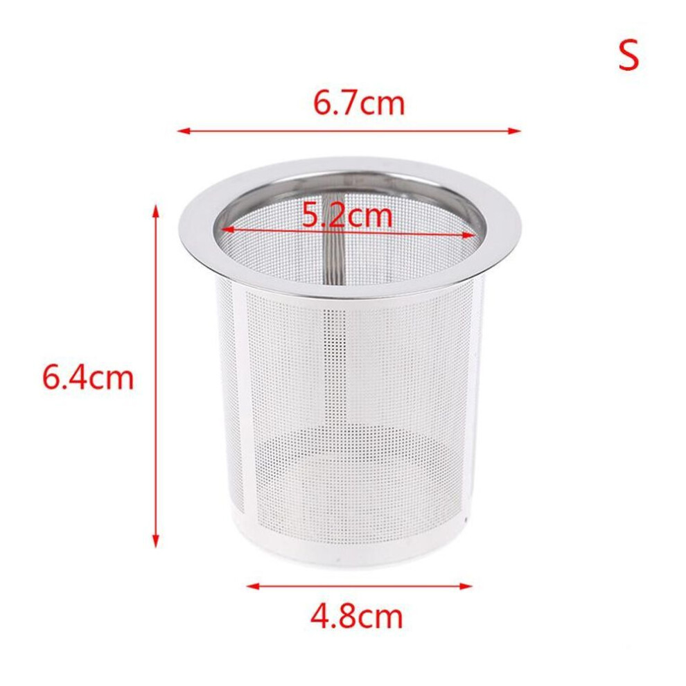 (S) Mesh Tea Infuser Strainer Leaf Filter Leaks Sieve Metal Cup Stainless Steel
