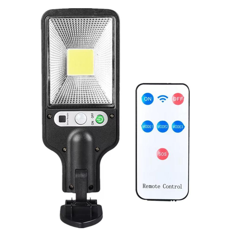 (30cob with remote) Solar Outdoor LED Courtyard Wall Lamp 3 Light Modes Remote Control Human Body Induction Garden Terrace Garage Door Street Lamp