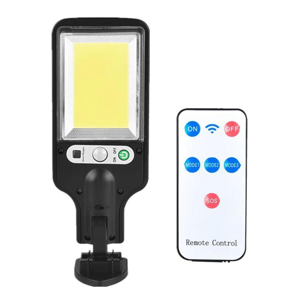 (117cob with remote) Solar Outdoor LED Courtyard Wall Lamp 3 Light Modes Remote Control Human Body Induction Garden Terrace Garage Door Street Lamp
