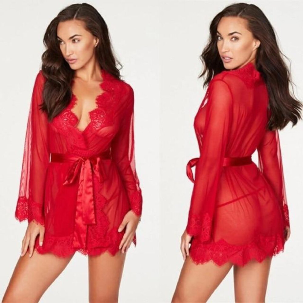 (red, XL) Sexy Lingerie Woman Erotic Pajamas Lace Lingerie Sex Clothes Babydoll Erotic Transparent Dress Black Sexy Lingerie Dress