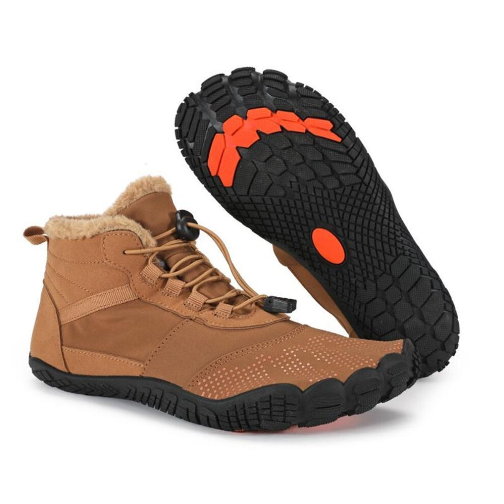(yellow, 46) Winter Snow Boots For Men Women Keep Warm Cotton Shoes Barefoot Outdoor Hiking Shoes Plush Warm High Ankle Boots Big Size 47 Man Sneakers