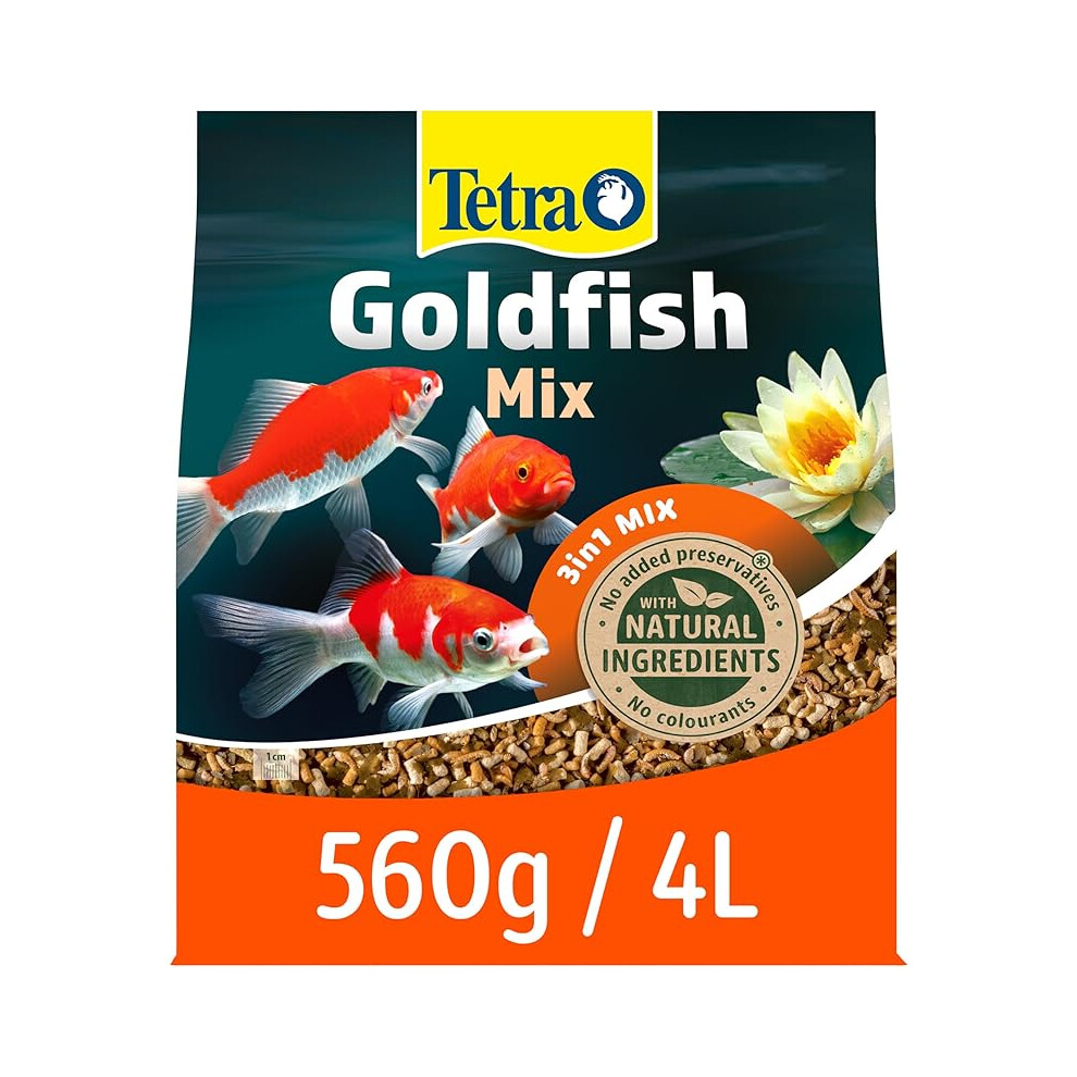 Tetra Pond Gold Mix, Complete Fish Food Mix for All Goldfish, 4 Litre