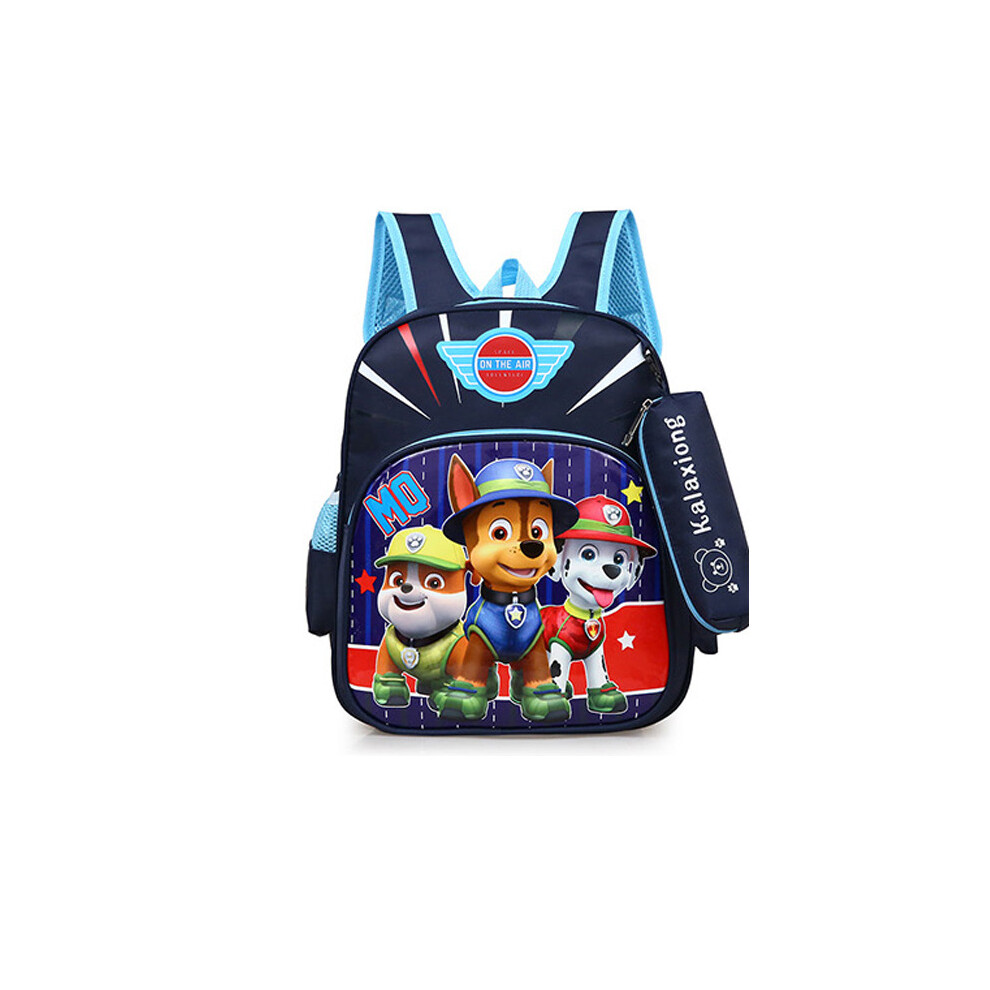 (Dark Blue, L: 29*14*35cm) Paw Patrol Backpack School Bag Boy and Girl Baby Backpack Anime Cartoon