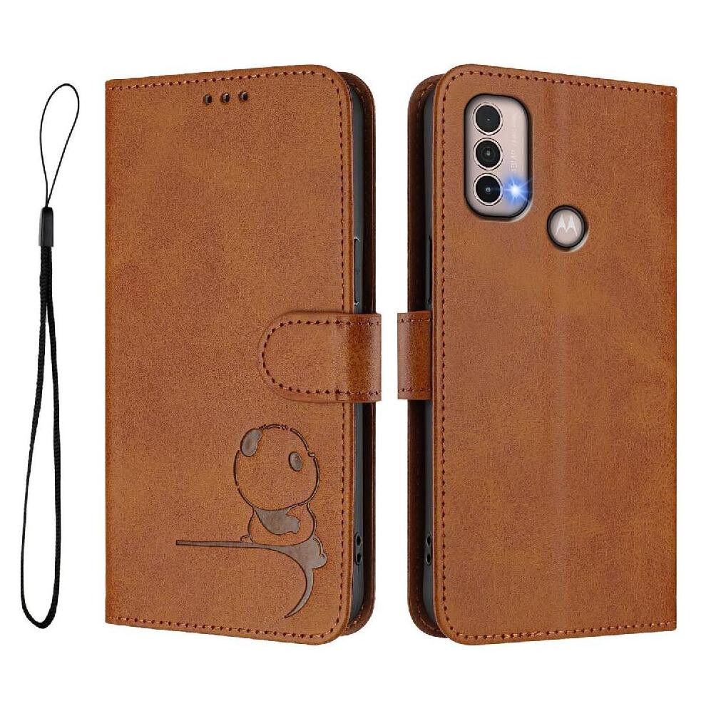(Brown) Phone Case For Motorola Moto E30 Flip Folio Card Slots Holder Kickstand Magnetic Pu Leather Rfid Blocking Brown 764563563357