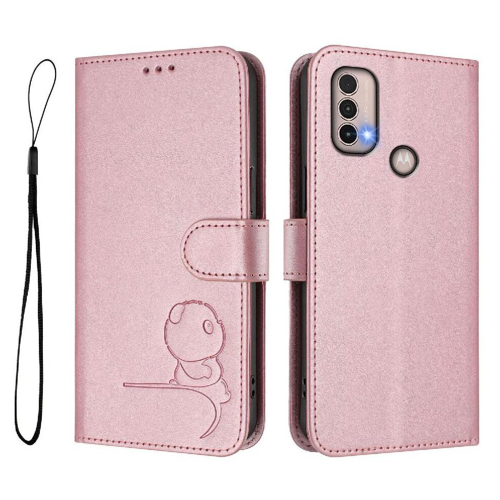 (Pink) Phone Case For Motorola Moto E20 Rfid Blocking Pu Leather Magnetic Flip Folio Card Slots Holder Kickstand Pink 764563563364