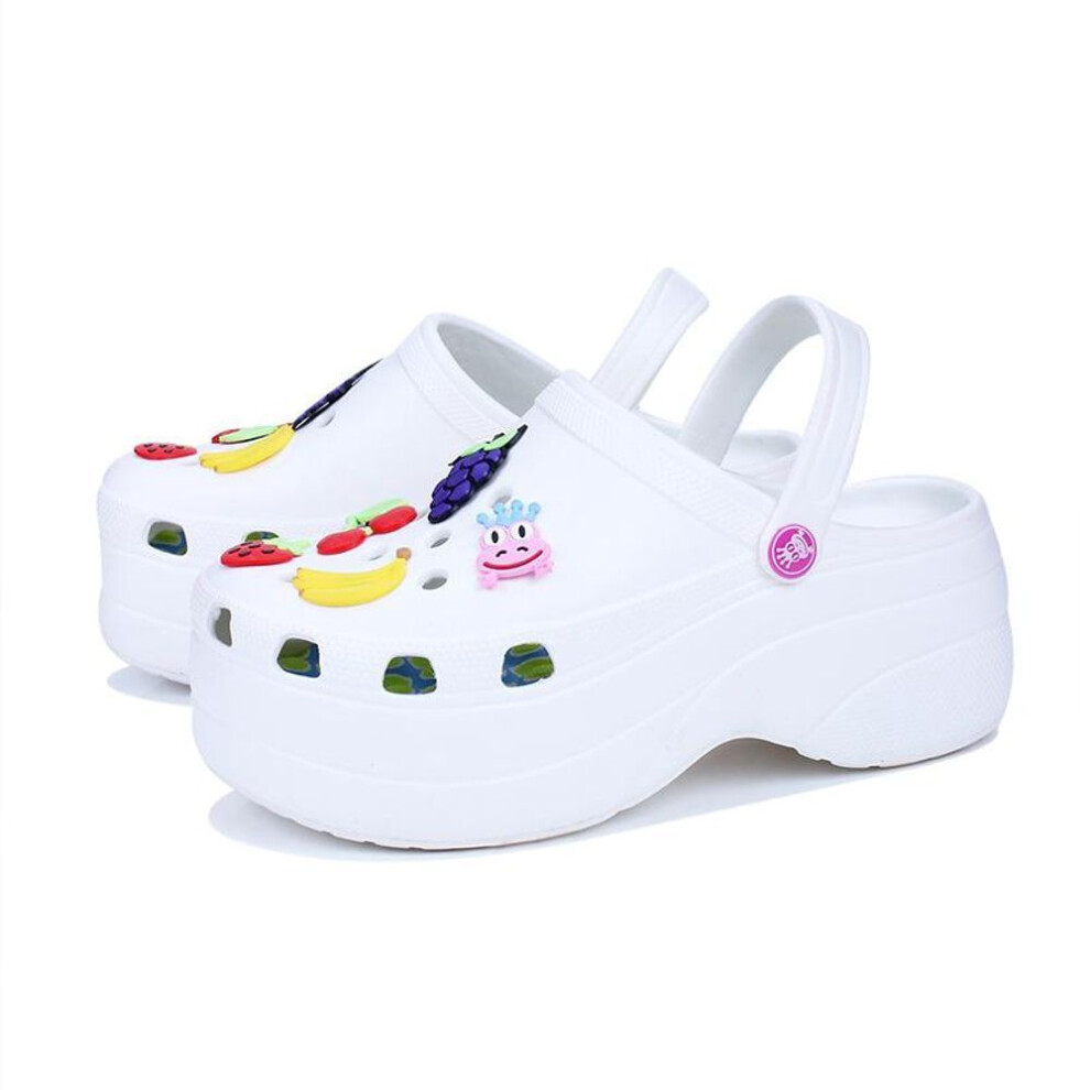 (white, 40) Women&apos;s Large Size Women&apos;s  Sandals Shoes Increase Hole Shoes Summer Beach Sandals