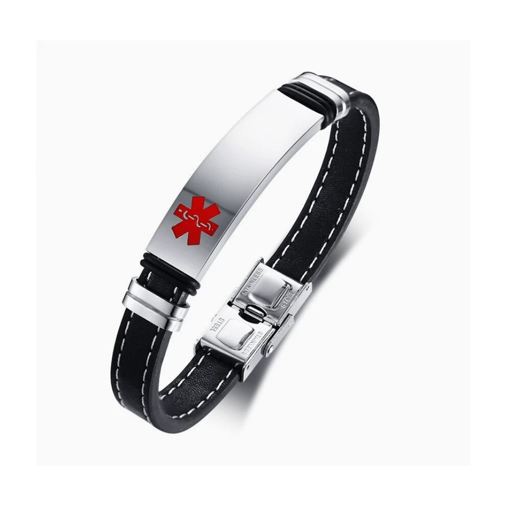 Customised Personalised Engraving Medical Alert Bracelet Stainless Steel ID Name