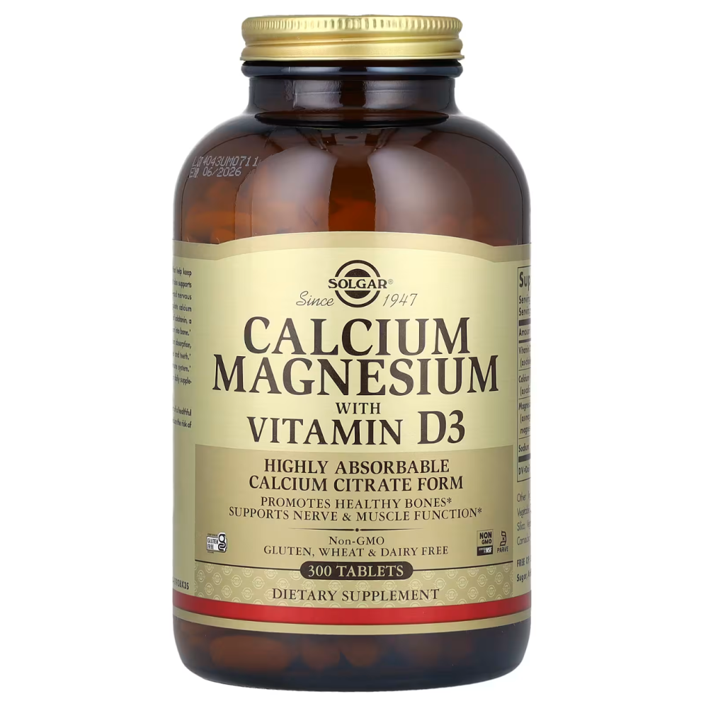 (300 Tablets) Solgar, Calcium Magnesium with Vitamin D3