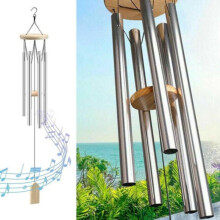(silver) Wind Chimes Large Deep Tone Chapel Bells 6 Tubes Outdoor Garden Decor Gifts Hot