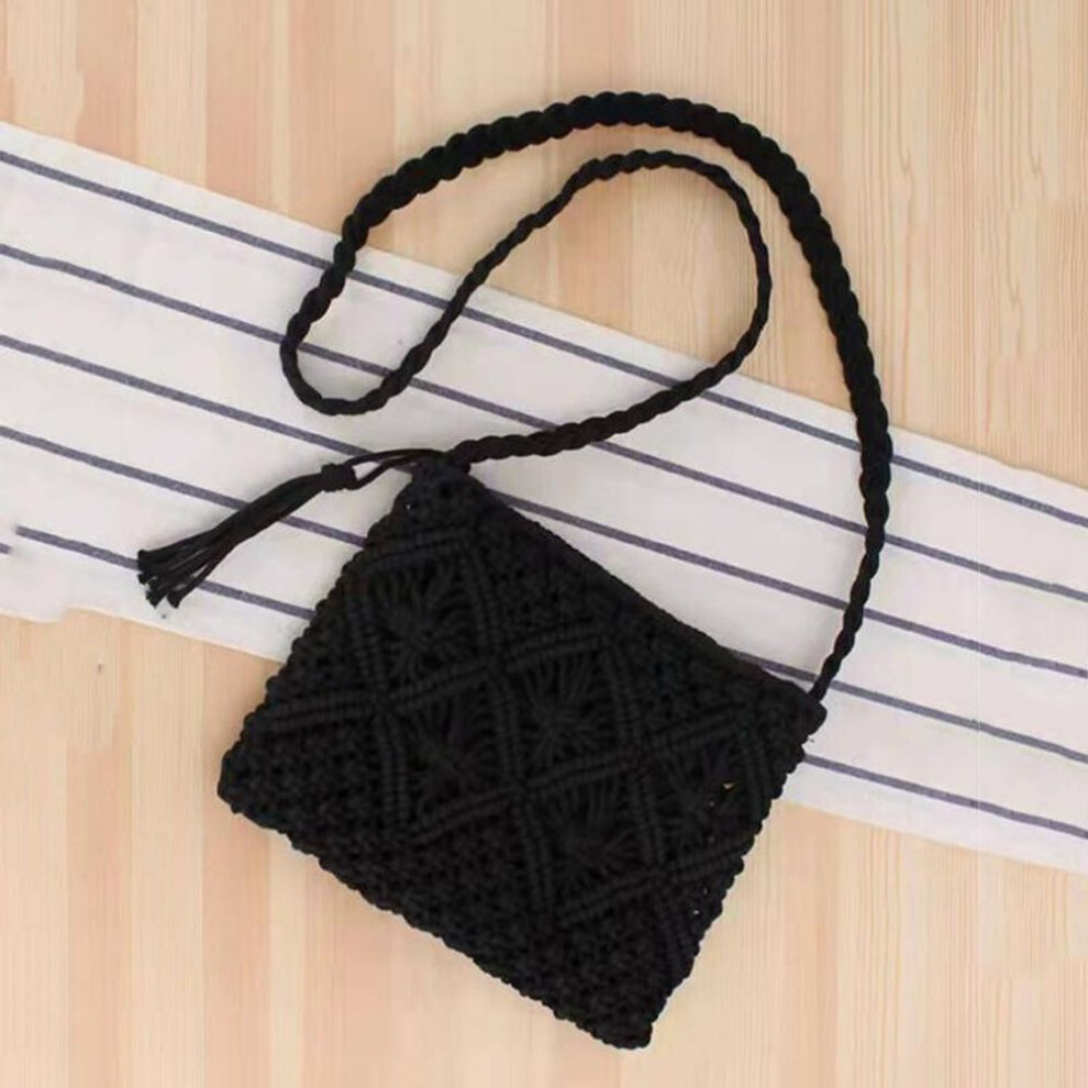 (black, 35*2*20cm) Yogodlns Fashion Woven Shoulder Bags Straw Summer Women Weave Crossbody Beach Travel Handbag Female Bag Women Messenger Bags Bolsa