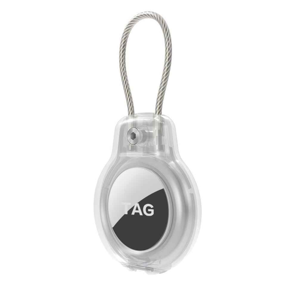 (Transparent) Fonken Safety Lock Protective Case For Airtag Tracker GPS Locator Keychain Protector Cover Anti Lost Secure Holder