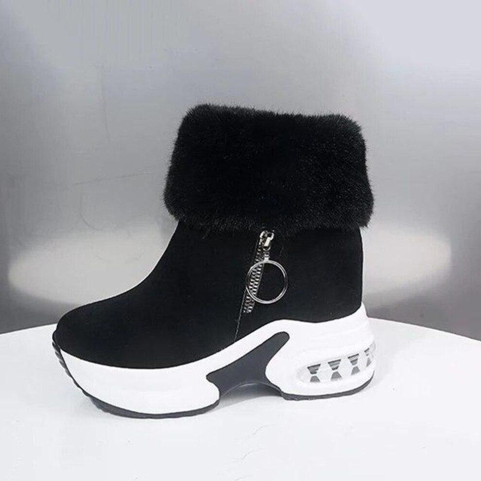 (black, 38) Winter Women Warm Sneakers Platform Snow Boots Ankle Boots Female Causal Shoes Ankle Boots for Women Ladies Boots
