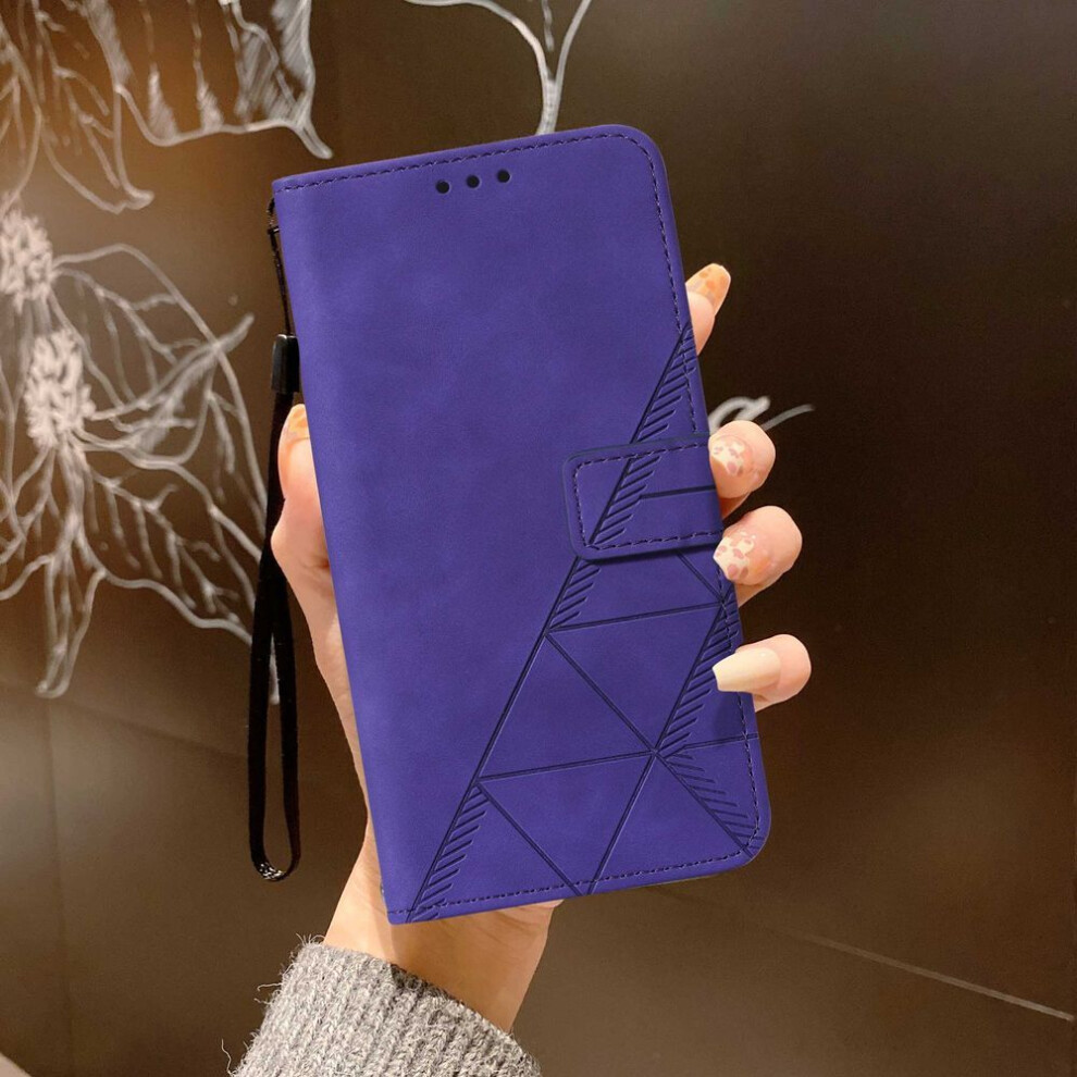 (purple, Motorola Moto E13) Business Line Art Emboss Relief Geometric Leather Phone Wallet Case Stand For iPhone Samsung Xiaomi Moto Magnetic Strap Card Slot Flip Book Cover Bag