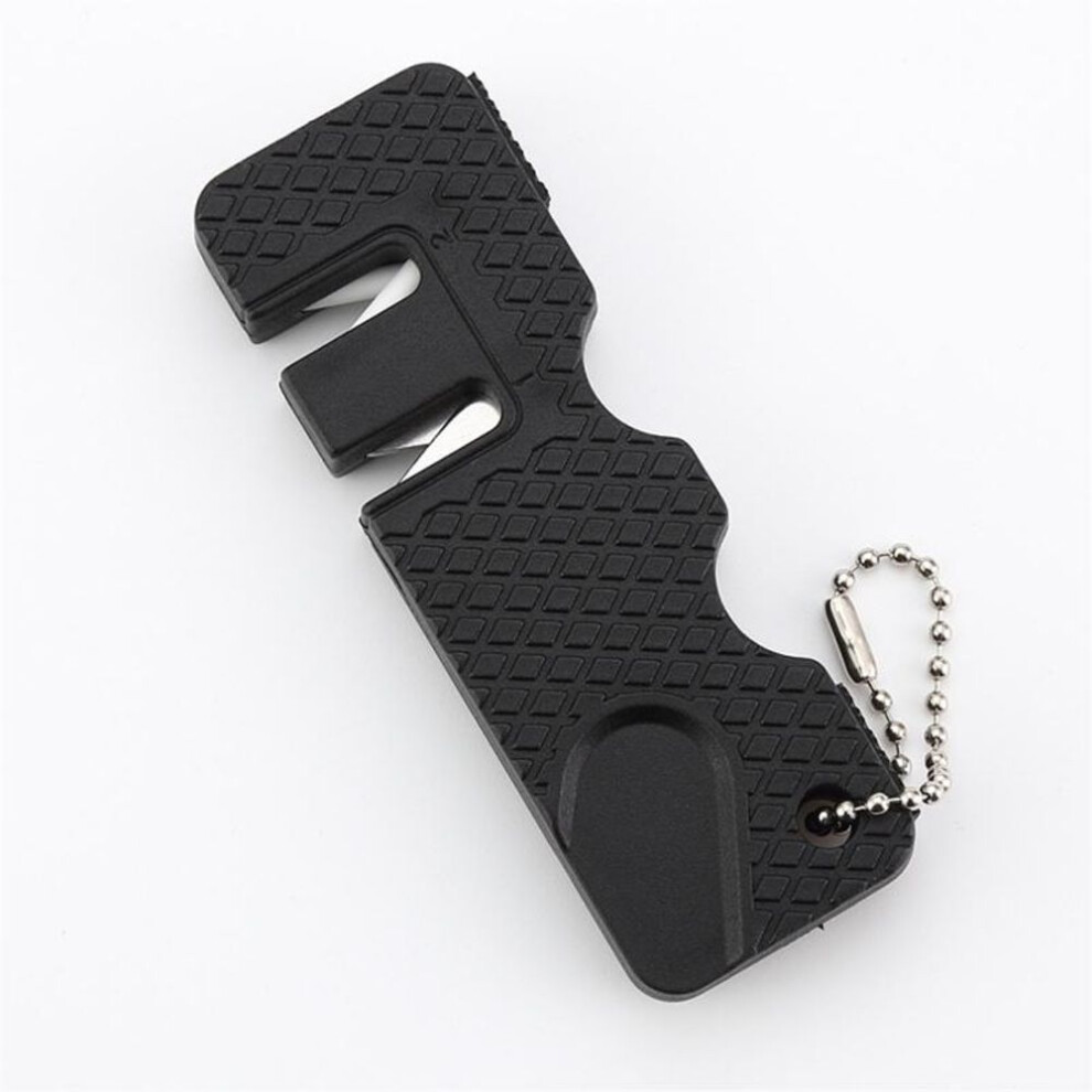 (Black) Knife Sharpener Mini Portable Knife Sharpening Support Kitchen Household Fruit Knife Sharpening Stone Kitchen Accessories