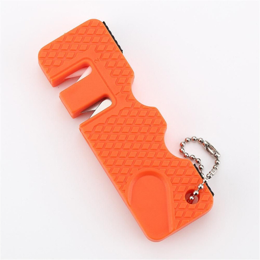(Orange) Knife Sharpener Mini Portable Knife Sharpening Support Kitchen Household Fruit Knife Sharpening Stone Kitchen Accessories