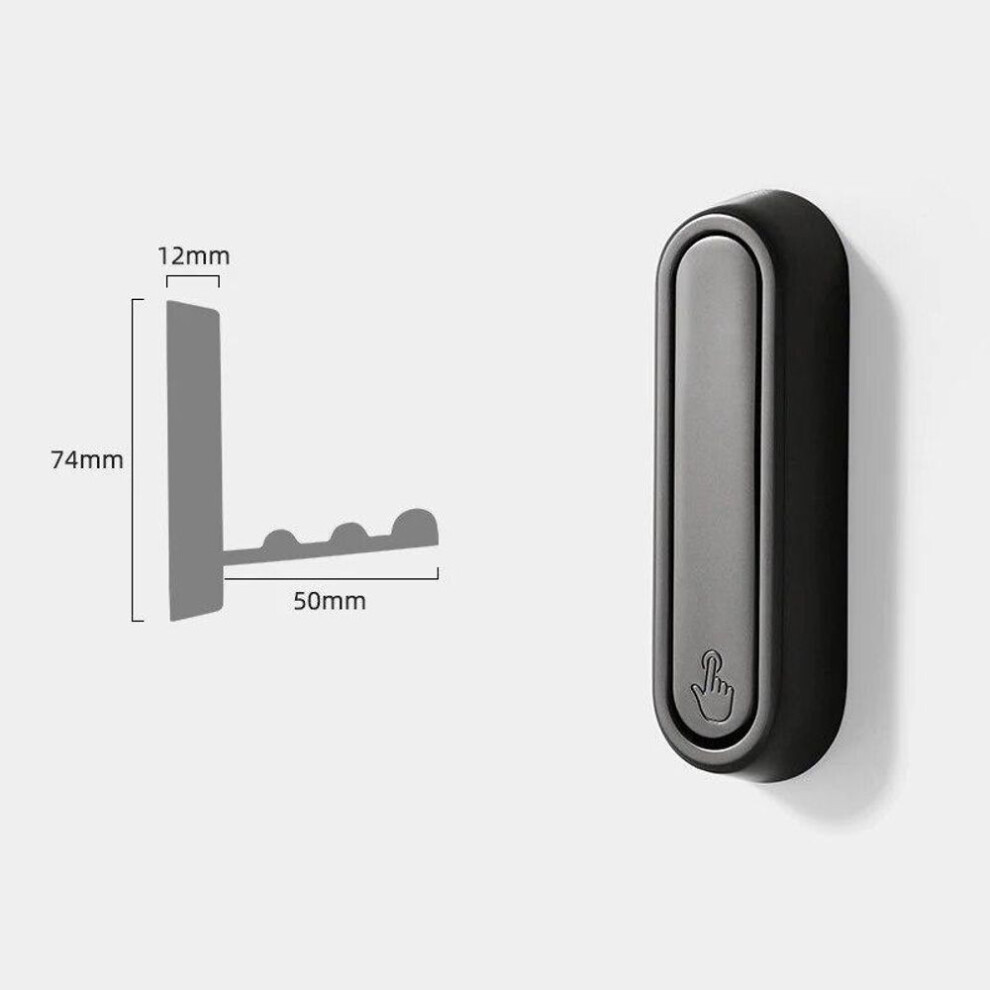 (grey) 1Pcs Folding Wall Hook Hidden Robe Towel Coat Hook stainless steel Hook for Home Kitchen Bathroom Matte Black Towel Hanger