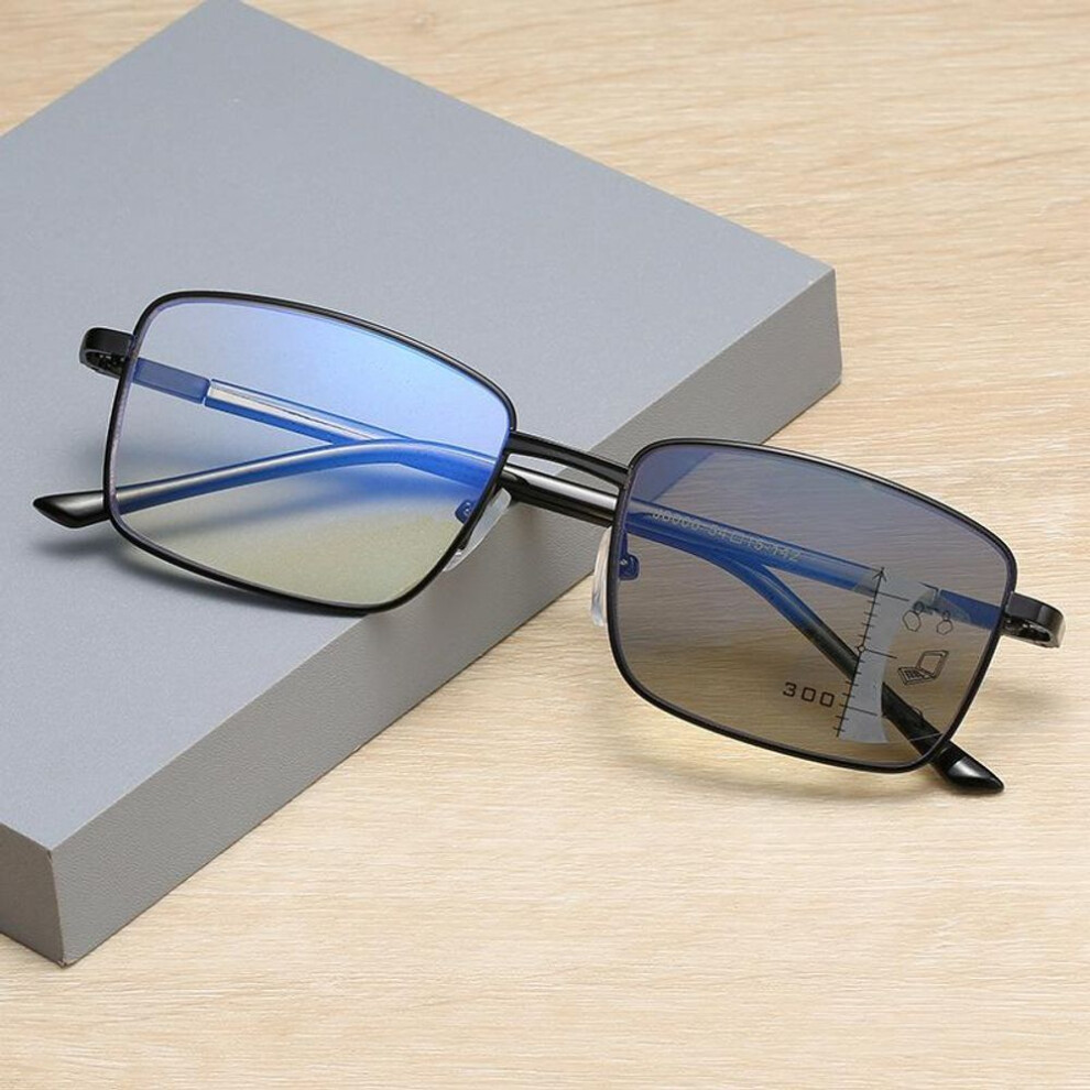 (as the picture, 4) Color Changing Reading Glasses   Automatic Zoom Progressive Multifocal Presbyopia EyeGlasses +1.0-+4.0 Anti Blue Light Eyewear