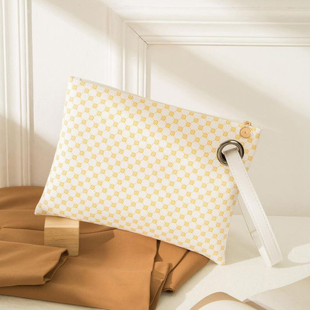 (white, 29x2x21cm) Yogodlns Women Wristlet Bag PU Leather Envelope Bag Shopping Totes Traveling Portable Phone Purse Clutch Wallet Ladies Pattern HandBags