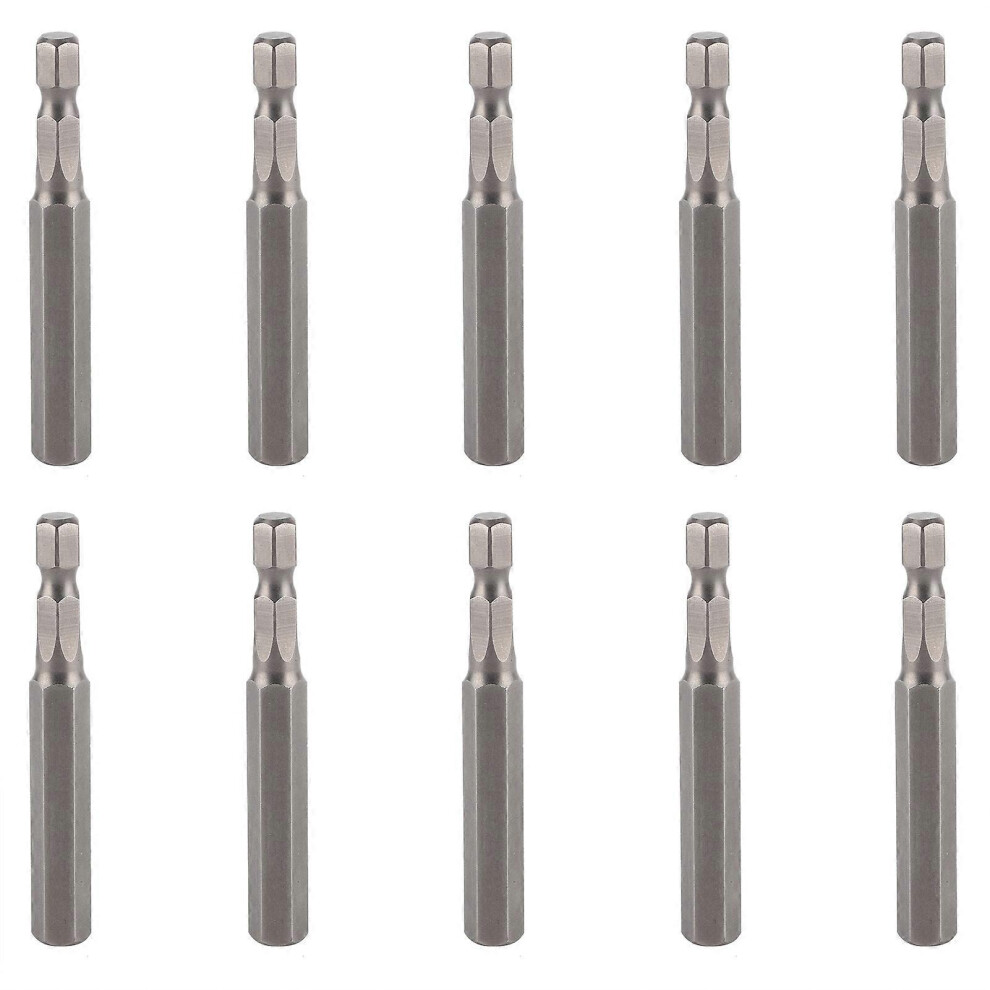 Kikidex (As Show, One Size) 10Pcs Screwdriver Bit Electric 8Mm Hex Strong Magnetic Hardened Hardware Hand Tool S1/4 65Mm
