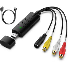 (As show, One size) VHS to Digital Converter, USB 2.0 Video Capture Card,Old VHS VCR Mini DV Hi8 DVD to Digital Converter suitable for MAC/PC,RCA to USB Video Converter,T