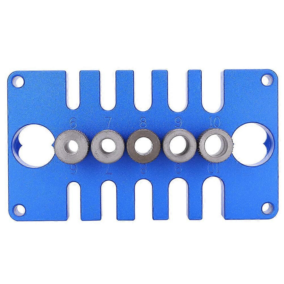 (As Show, One Size) 08650 Punch Positioner Dowel Jig 3-In-1 Woodworking Drilling Tools Blue Aluminum Alloys 4909775975840