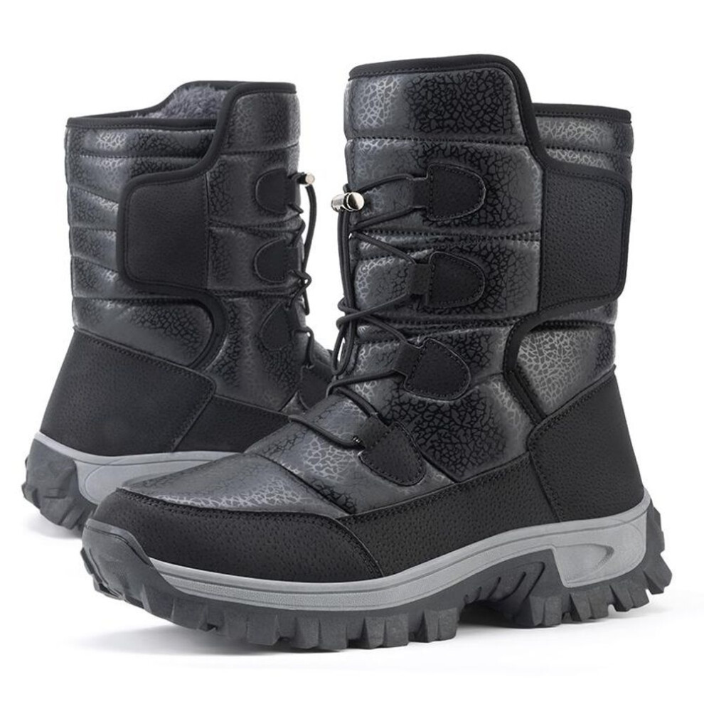 (black, 43) TUINANLE Women Snow Shoes Winter Plush Warm Couples Platform Boots Male Non Slip Cotton Mid-calf Boots