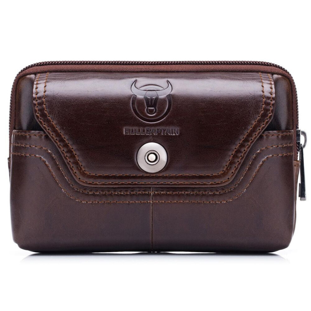 (brown, 4) Men Leather Belt Pouch Waist Bag Fanny Pack Phone Pouch with Belt Loop