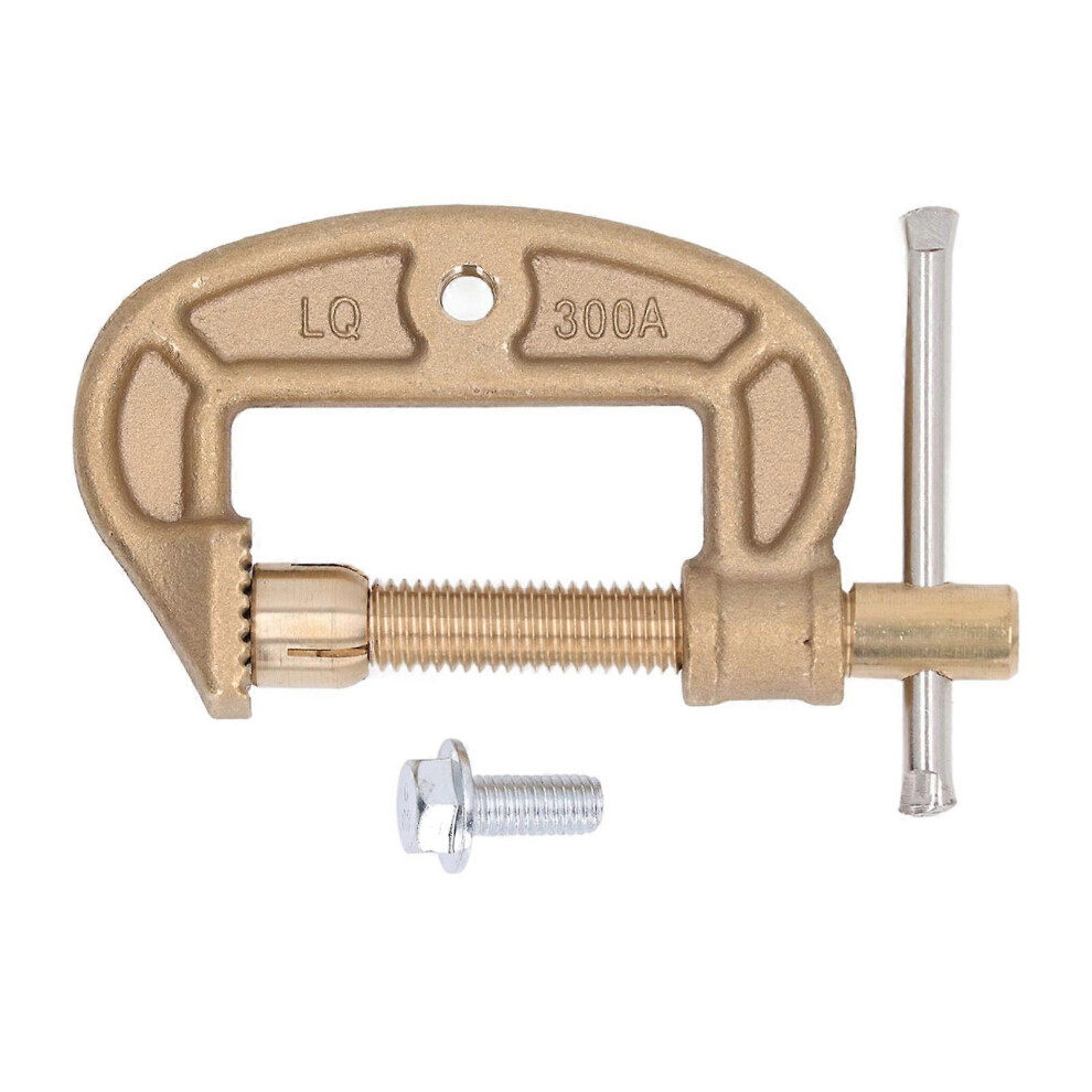 (As Show, One Size) Welding Ground Clamp Brass Good Electrical Conductivity Anti Oxidation G Style 300A Earth Clamp 4909775927009