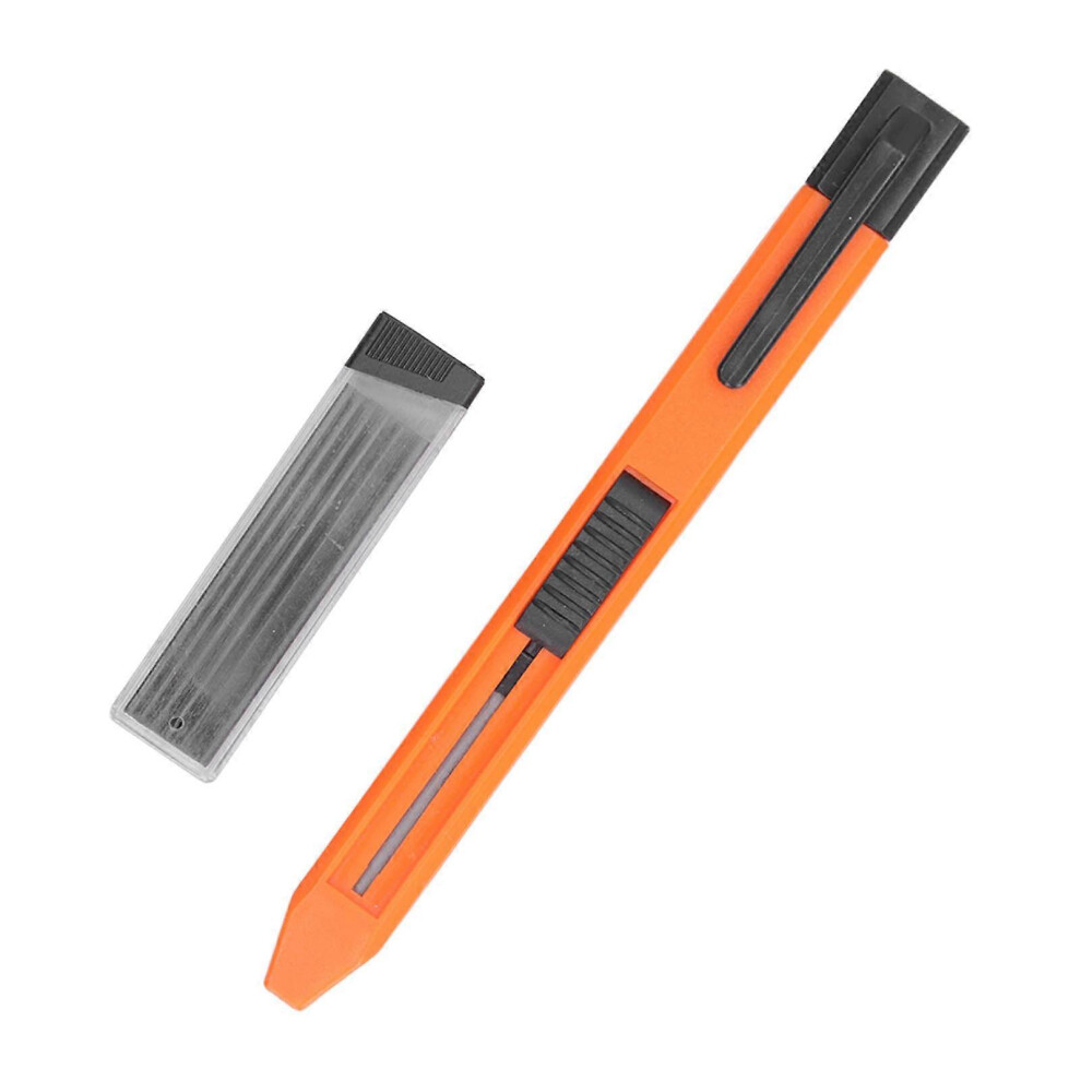 (As Show, One Size) Mechanical Carpenter Pencil Scribing Tool Marker Set Kit With 6Pcs Refill For Woodworking 4909775926743