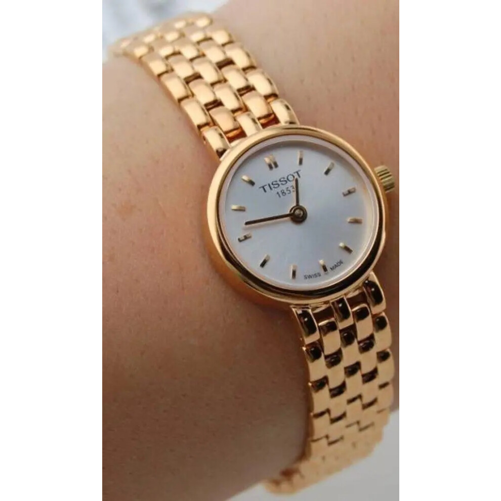 TISSOT T058.009.33.031.01 WOMENS WATCH ROSE GOLD STRAP SILVER DIAL
