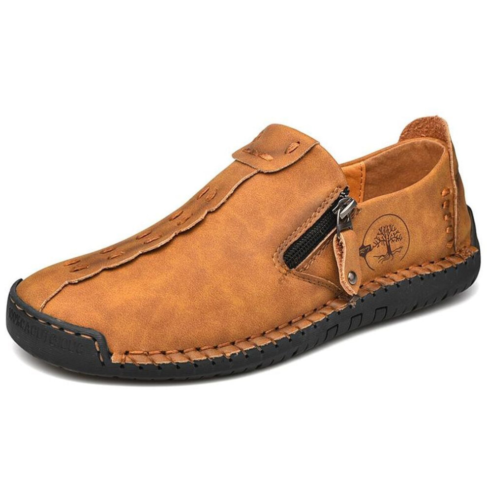 (brown, 41) Spring and Autumn Men&apos;s Casual Leather Shoes Large Size Men&apos;s Driving Car Shoes Men&apos;s Breathable Handmade Casual Shoes