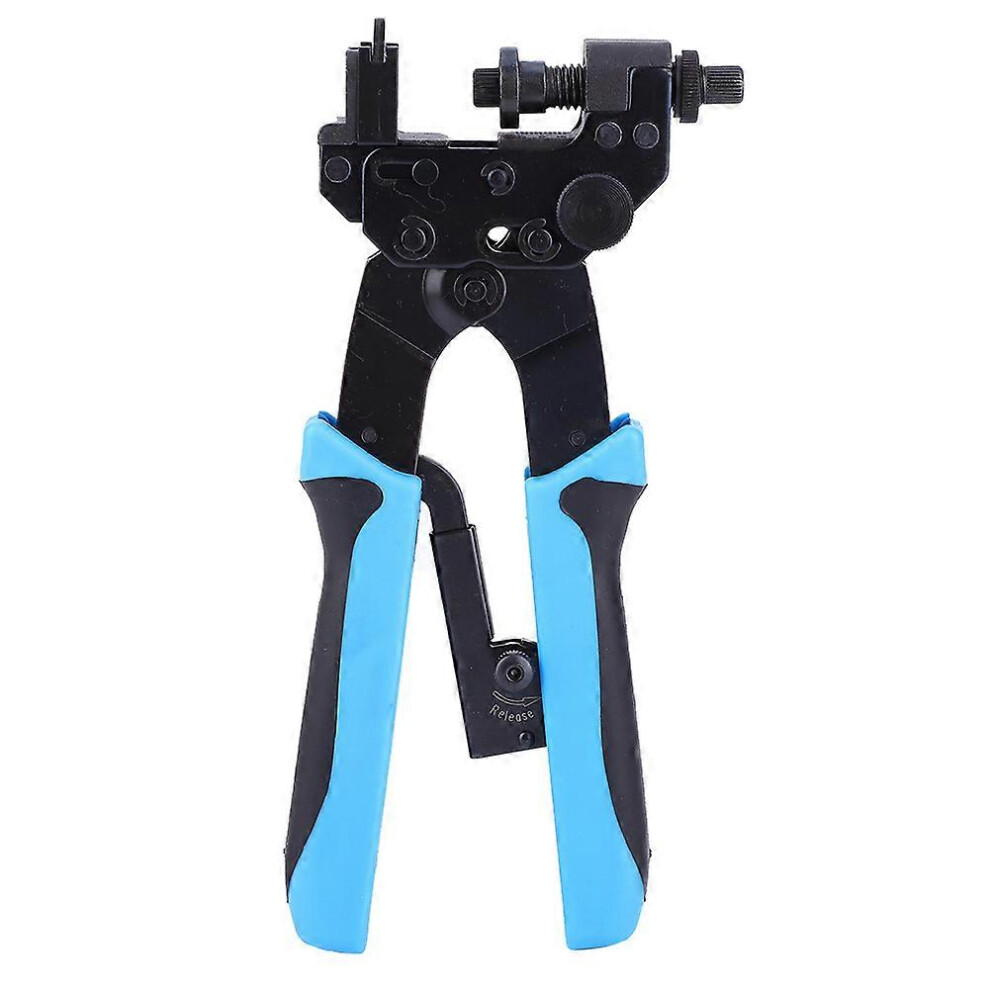 Kikidex (As Show, One Size) Terminal Compression Crimping Pliers F Bnc Rca Coaxial Cable Network Crimper Adjustable Pliers