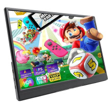 Haipky 15.6" FHD 1920x1080 1080P IPS Portable Gaming Monitor, Second External Display, Type C/mini HDMI, Built in Dual Speaker