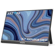 ARZOPA 16.1" Portable Monitor, 1920?1080 FHD IPS Portable Monitor for Laptop with Single-rod, Support HDMI/Type-C/USB-C, Eye Protection Gaming Screen