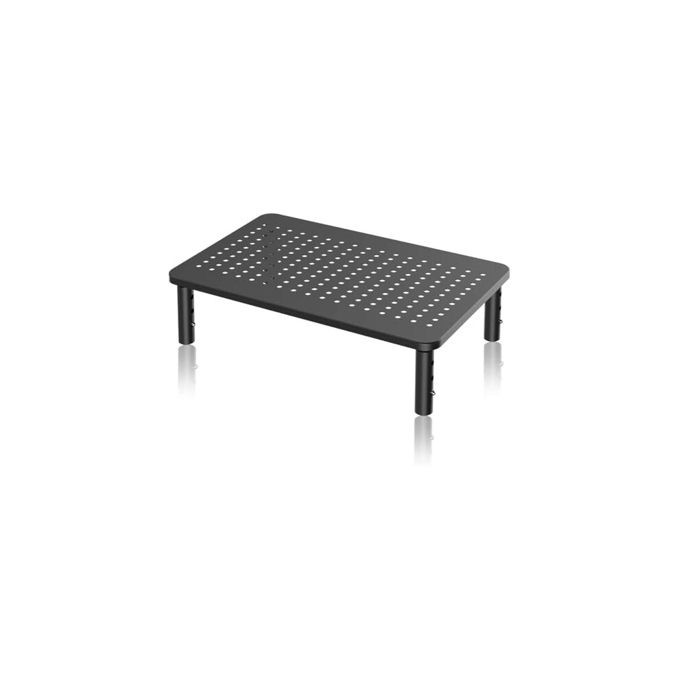 Suptek Computer Monitor Stand Riser, Metal For Laptop, Printer, Notebook And All Flat Screen Tv Display With Vented Platform, 3 Height Adjustable 5051220491166