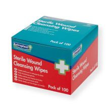 Astroplast Sterile Wound Cleansing Wipes Pack 100 ? Alcohol & Fragrance-Free Antiseptic Wipes for Wound Cleaning, Piercing Care & First Aid ?