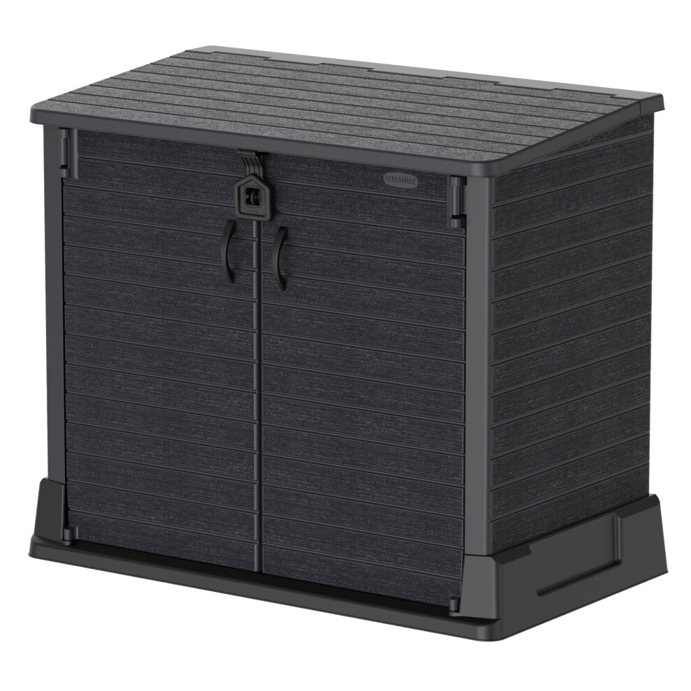 Duramax Cedargrain StoreAway 850L Plastic Garden Storage Shed - Outdoor Storage Shed, Wheelie bin box, Durable Construction, Ideal for Tools, BBQs &